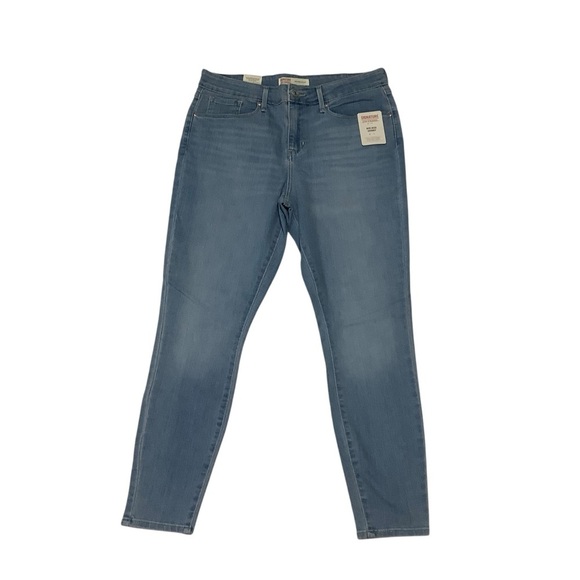 NWT Signature By Levi Strauss Mid-Rise Skinny Jeans Sz 12S Medium Blue Wash - Picture 1 of 9